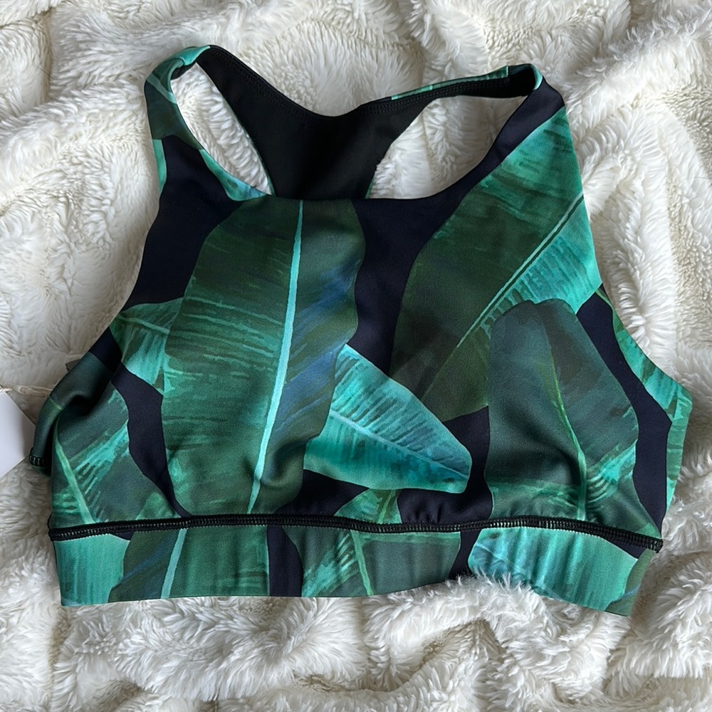 Yelete Green and Black Abstract Pattern Bra